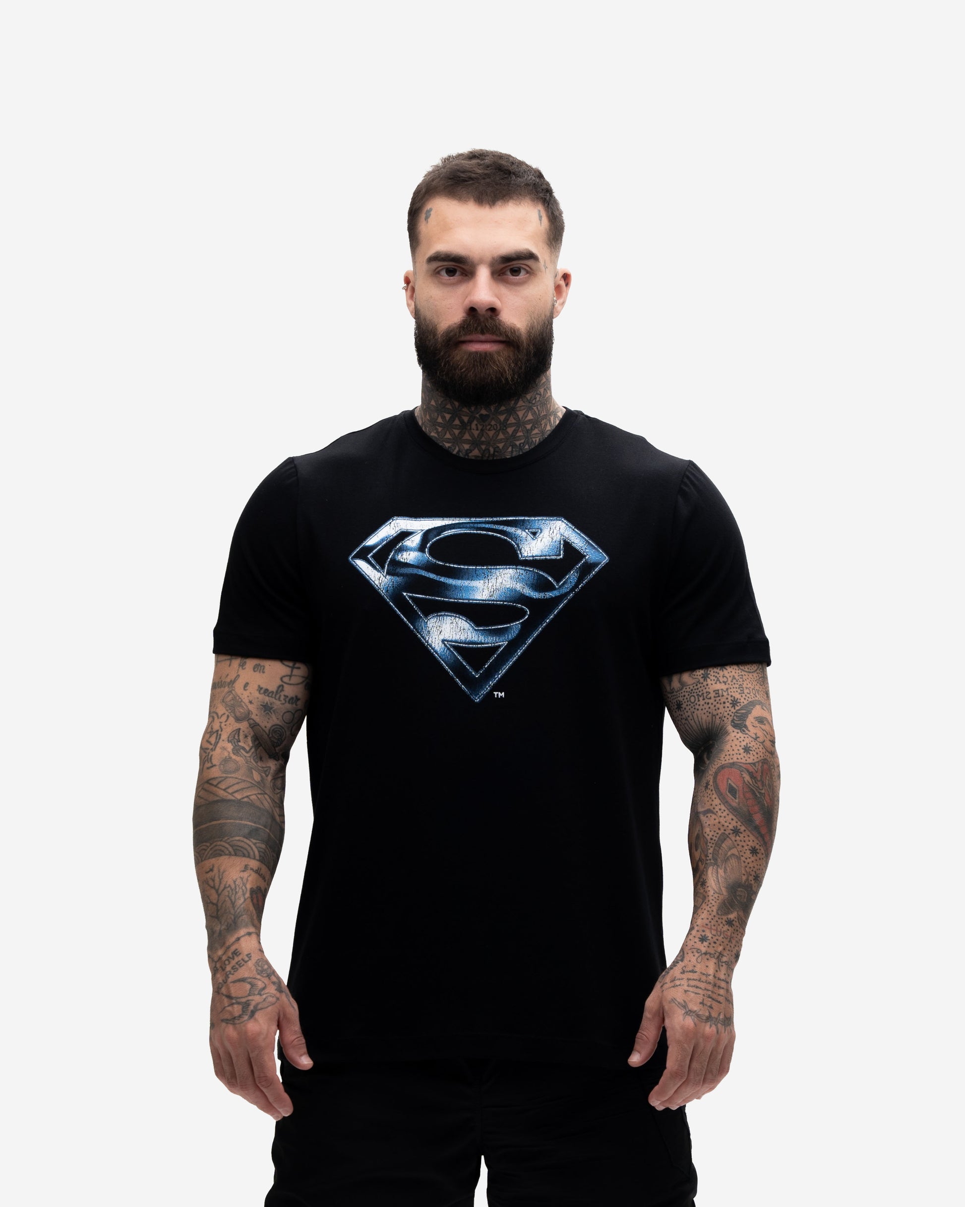 Camiseta <strong>Regular </strong>Mith X Superman Metal Preto