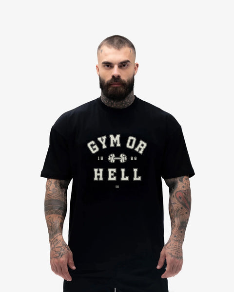 Camiseta Oversized Treino Preto Gym Or Hell