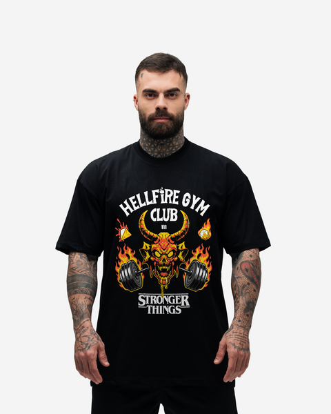 Camiseta <strong>Oversized Treino</strong> Preta Mith Hellfire Club