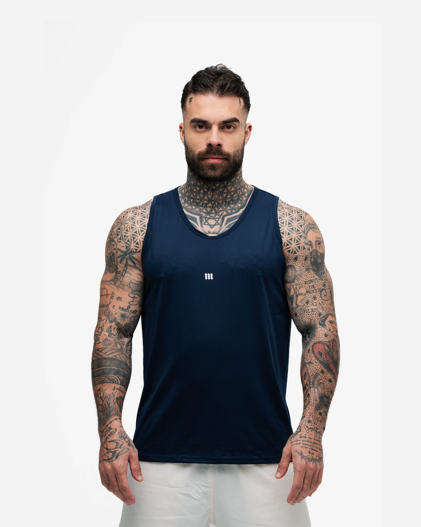 Regata Tank Top Dry Fit Logo Marinho