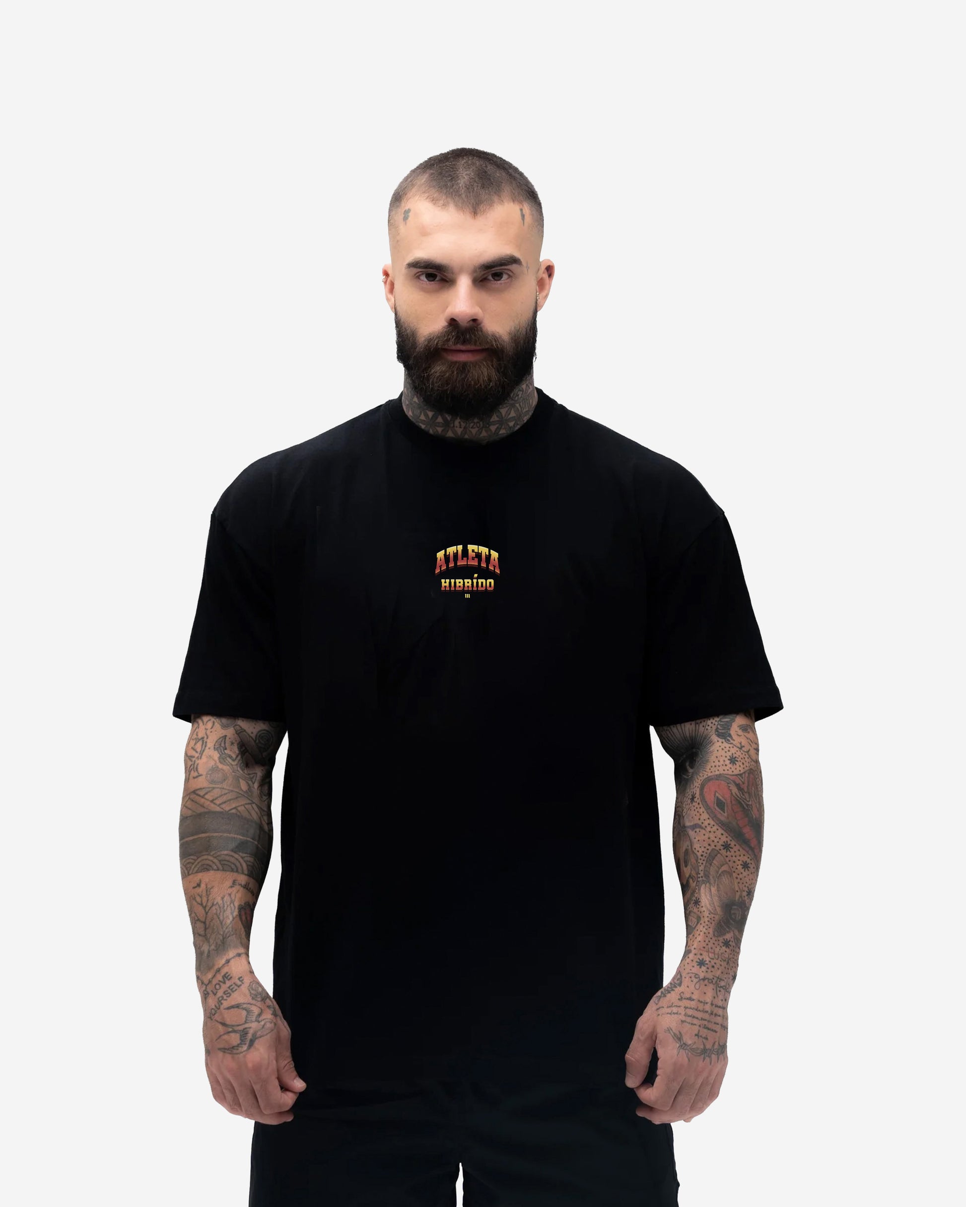 Camiseta Oversized Treino Preta Atleta Hibrido