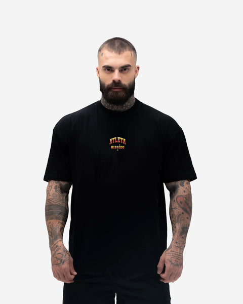 Camiseta Oversized Treino Preta Atleta Hibrido