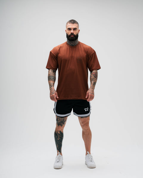 Camiseta Oversized de Treino Golden Era Marrom Athl Aesthetics