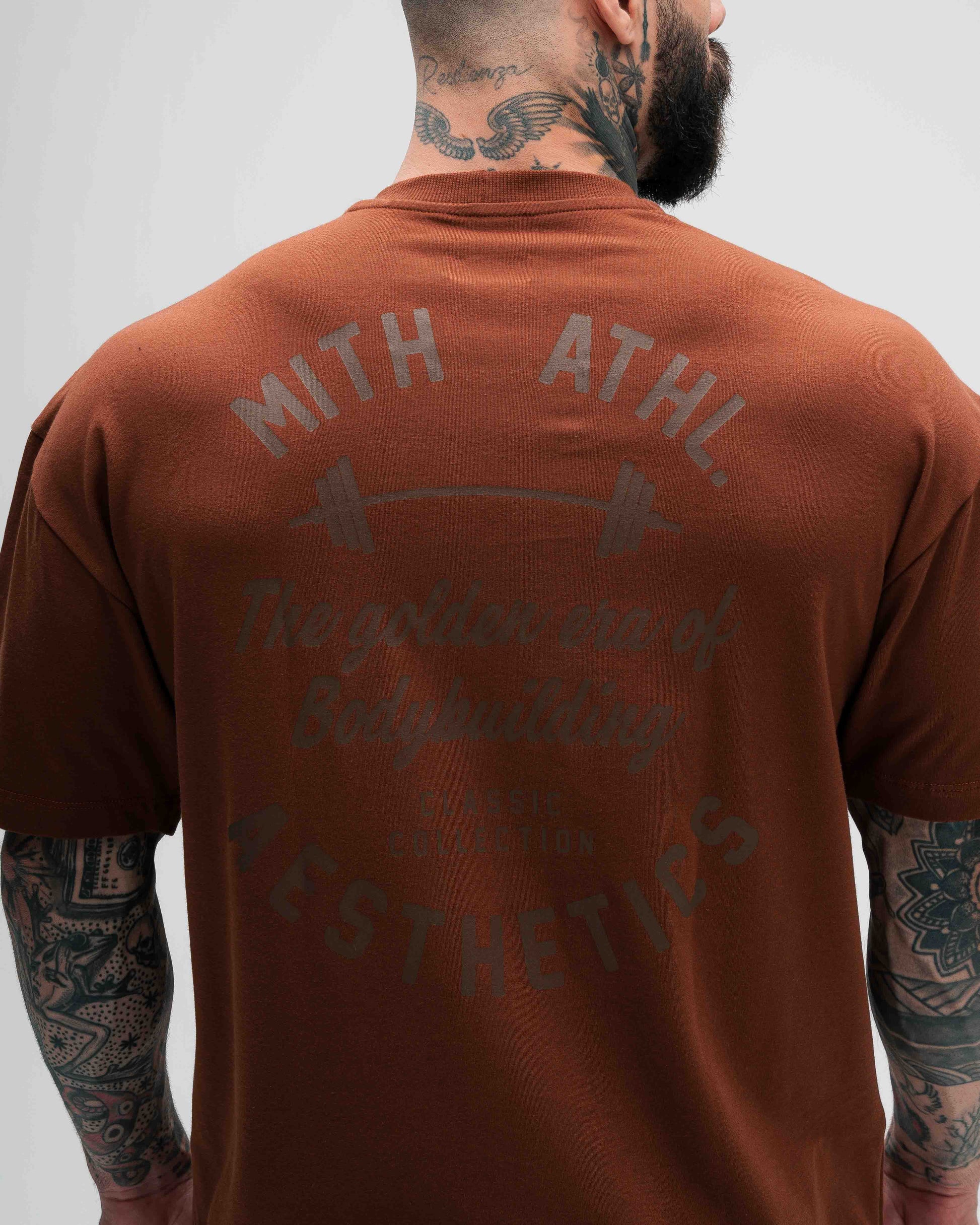 Camiseta Oversized de Treino Golden Era Marrom Athl Aesthetics