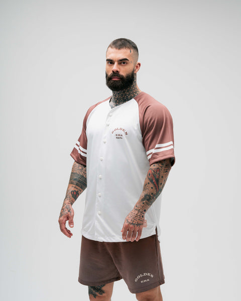 Camiseta Jersey Off White e Bordo Golden Era