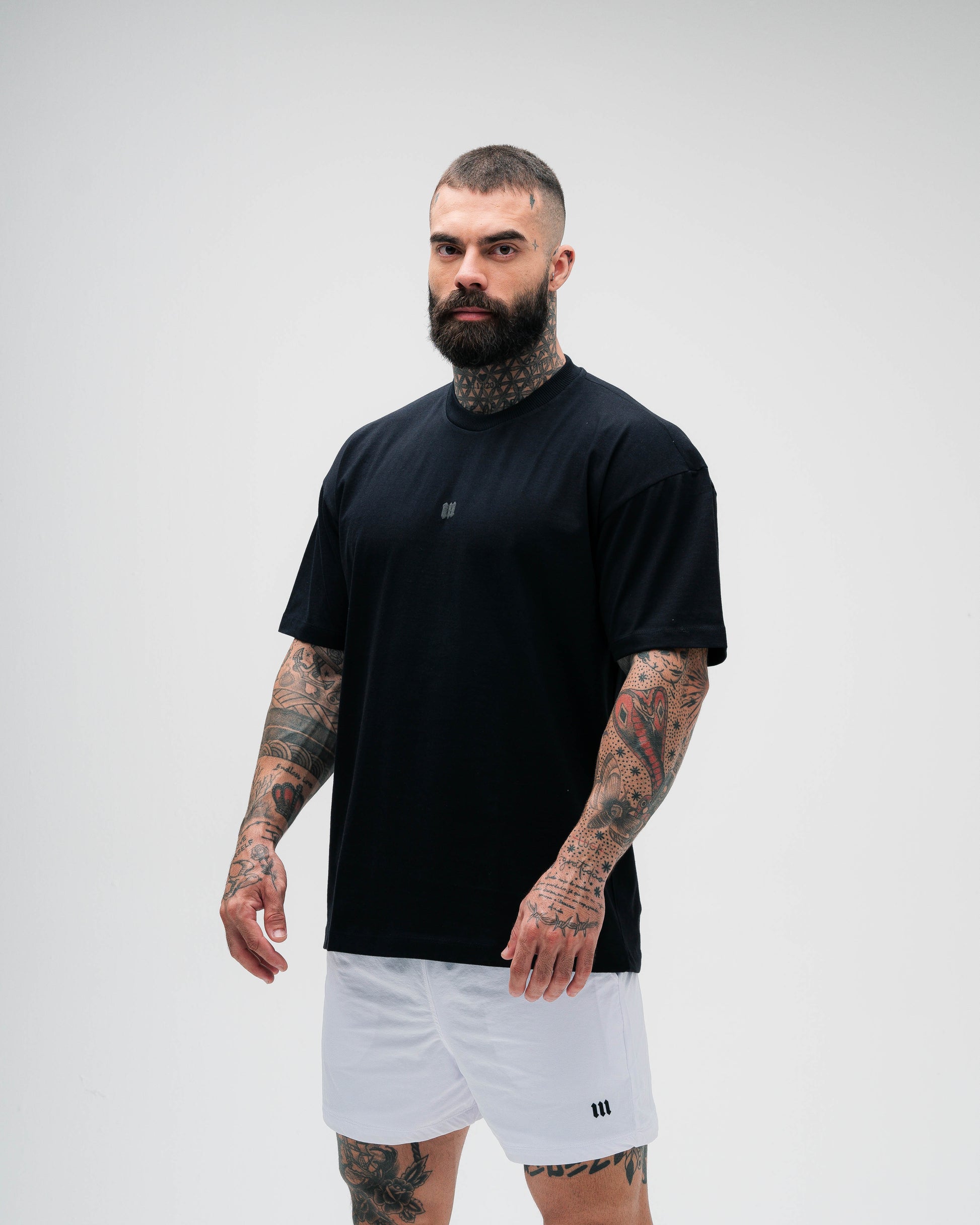 Camiseta Oversized Heavy Preto Mith Nation Logo
