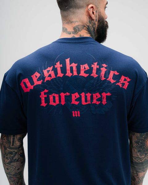 Camiseta Oversized Treino Azul Mith Nation Aesthetics Forever