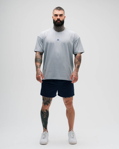 Camiseta Oversized Treino Cinza Mith Nation Doodle Grid