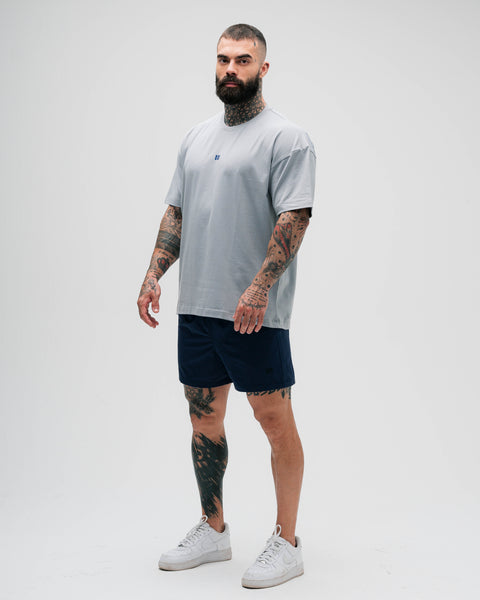 Camiseta Oversized Treino Cinza Mith Nation Doodle Grid