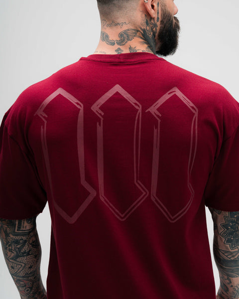 Camiseta Overdized Treino Bordô Mith Nation Doodle