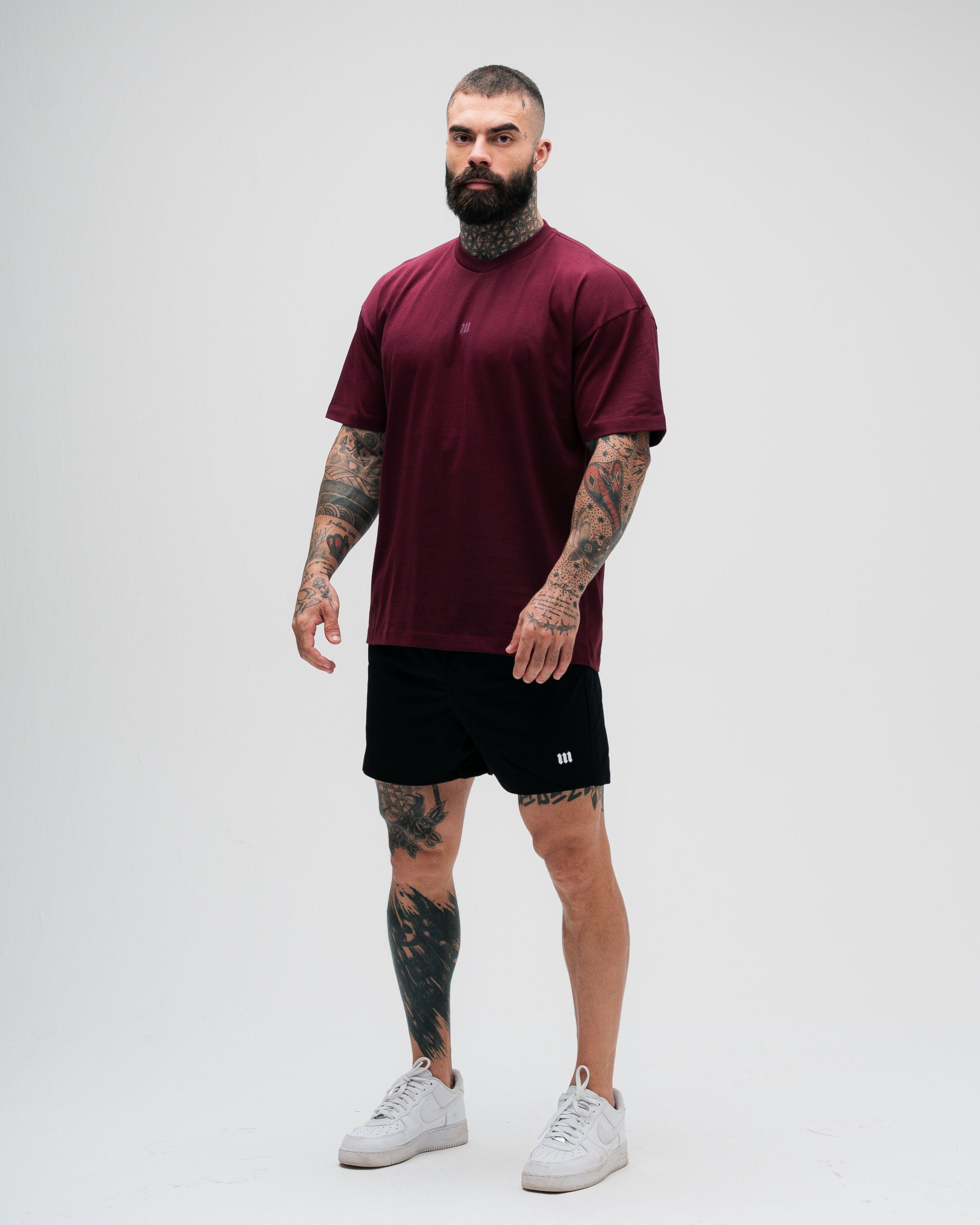 Camiseta Oversized Heavy Bordo Mith Nation Logo