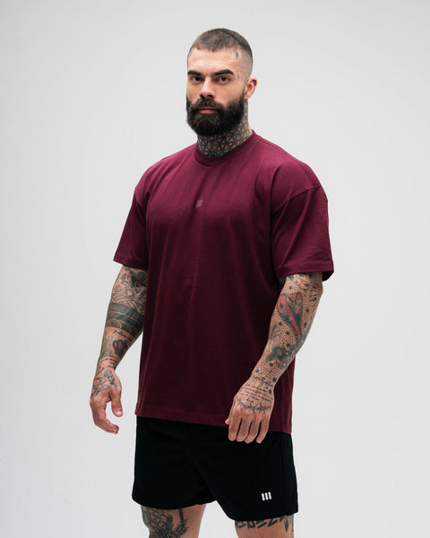 Camiseta Oversized Heavy Bordo Mith Nation Logo