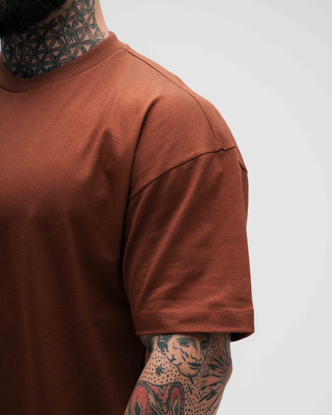 Camiseta Oversized Heavy Marrom Mith Nation Logo