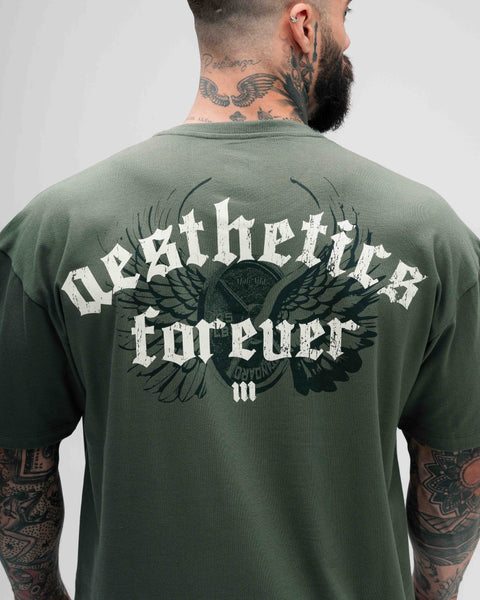 Camiseta Oversized Treino Verde Mith Nation Aesthetics Forever