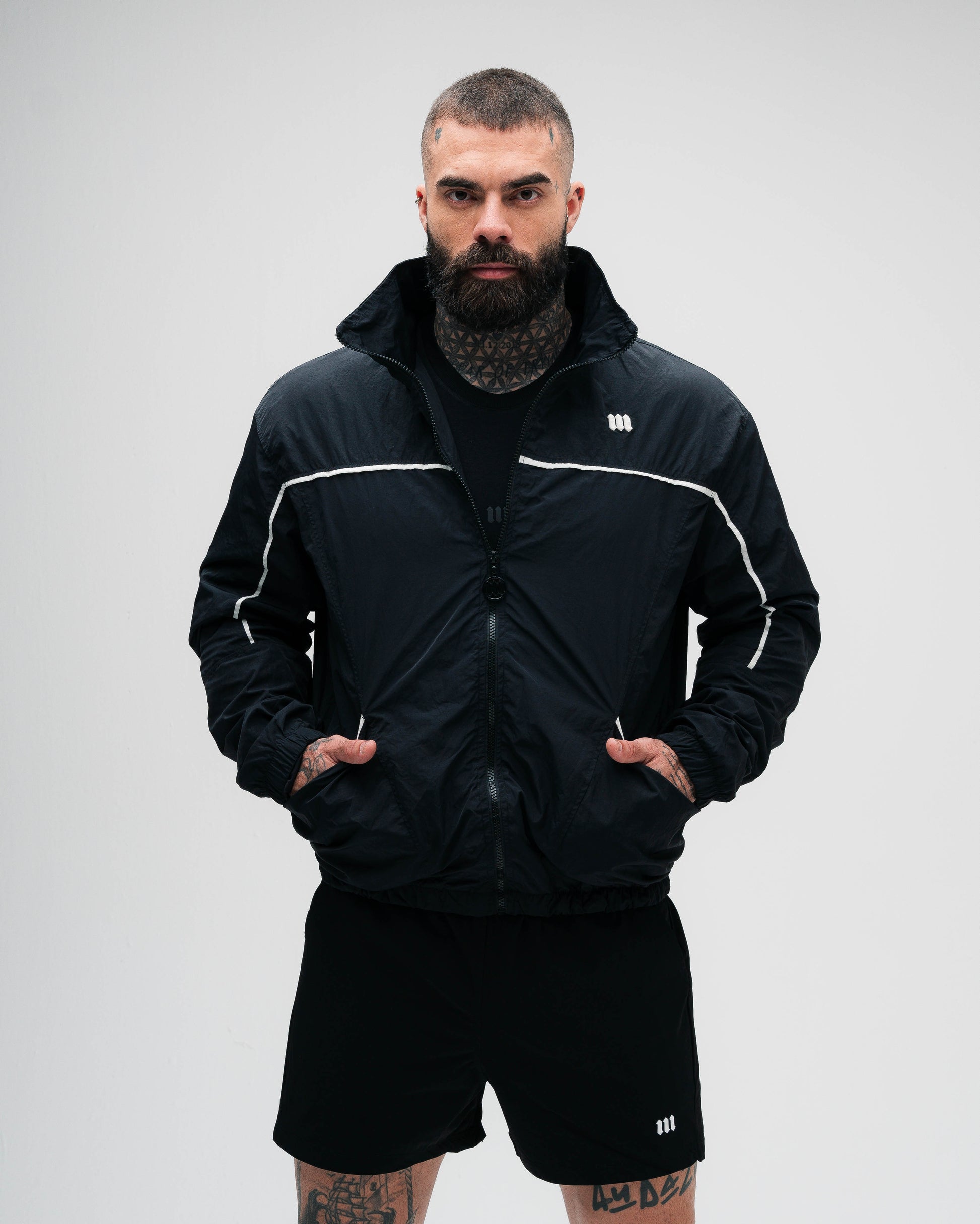 Jaqueta Corta Vento Tactel Preta Mith Nation