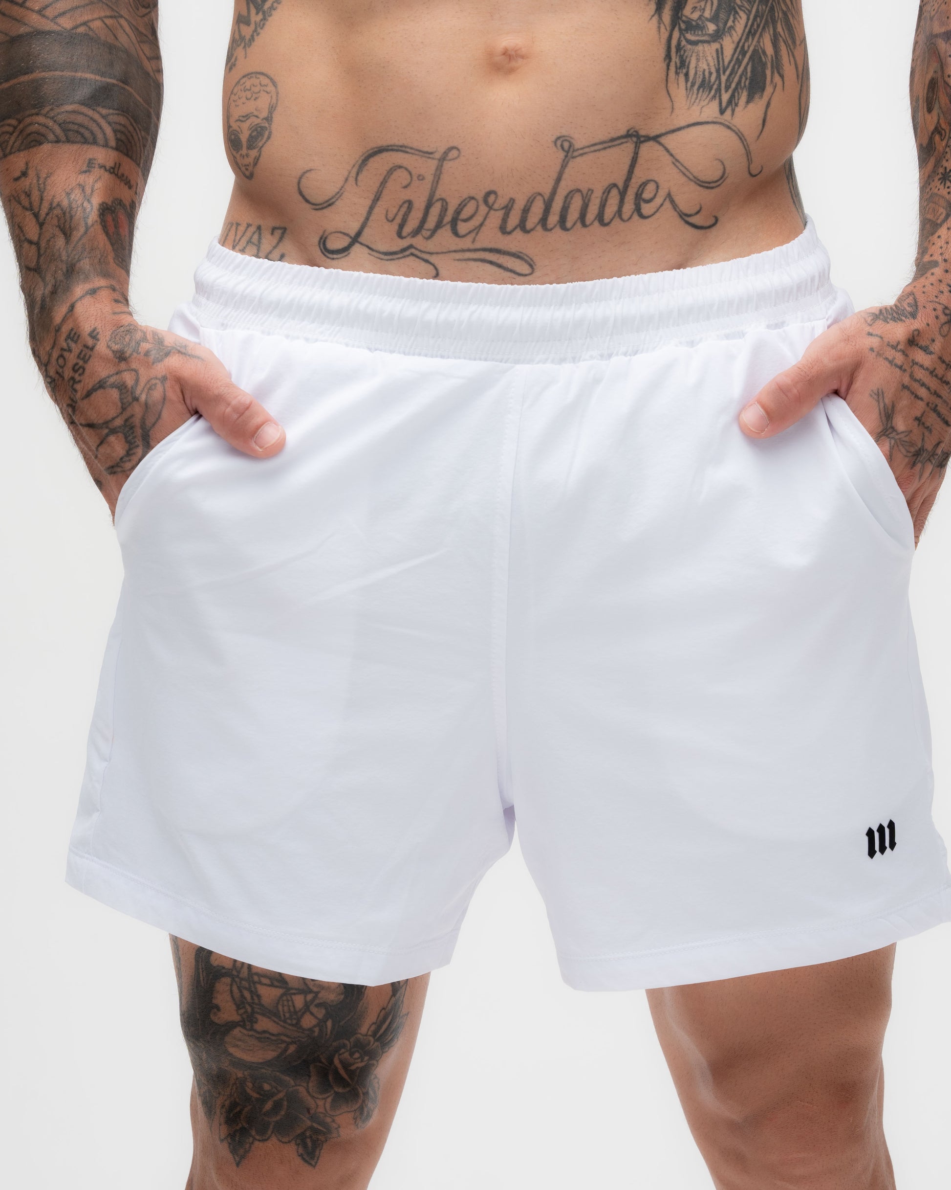 Shorts Regular Tactel Branco Mith Nation Icon