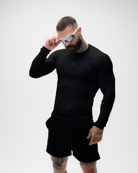 Camiseta Manga Longa Compressão Preta Mith Nation Icon
