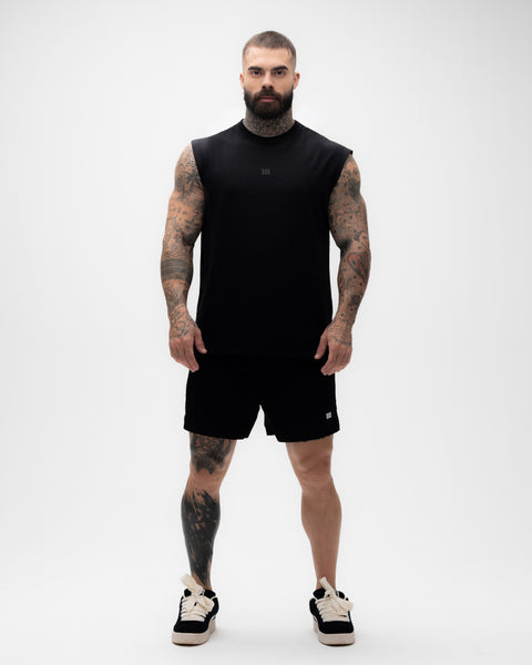 Regata Drop Shoulder Treino Preto Mith Nation  Doodle Grid