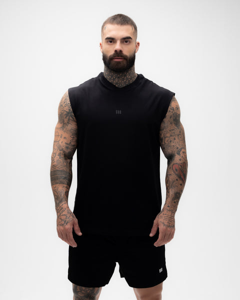 Regata <strong>Drop Shoulder Treino</strong> Preto Mith Nation  Doodle Grid