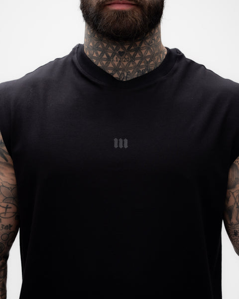 Regata <strong>Drop Shoulder Treino</strong> Preto Mith Nation  Doodle Grid