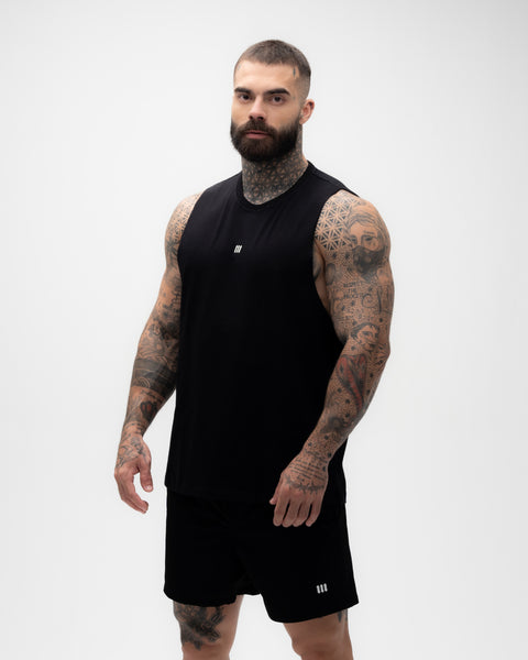 Regata Cut Off Treino Preto Mith Nation Doodle Grid