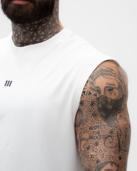 Regata Drop Shoulder Treino Off White Mith Nation  Doodle Grid