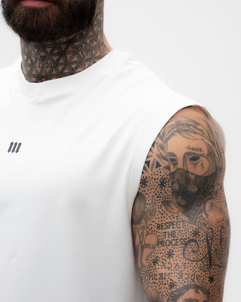 Regata <strong>Drop Shoulder Treino</strong> Off White Mith Nation  Doodle Grid