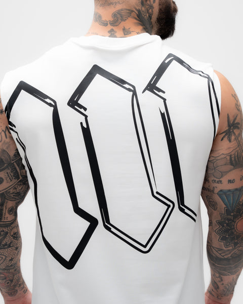 Regata <strong>Drop Shoulder Treino</strong> Off White Mith Nation  Doodle Grid