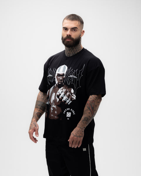 Camiseta Oversized Treino Preta Mith  50 Cent