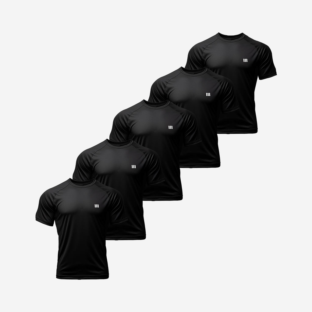 Kit 5 Camisetas Dry Fit Mith Preto