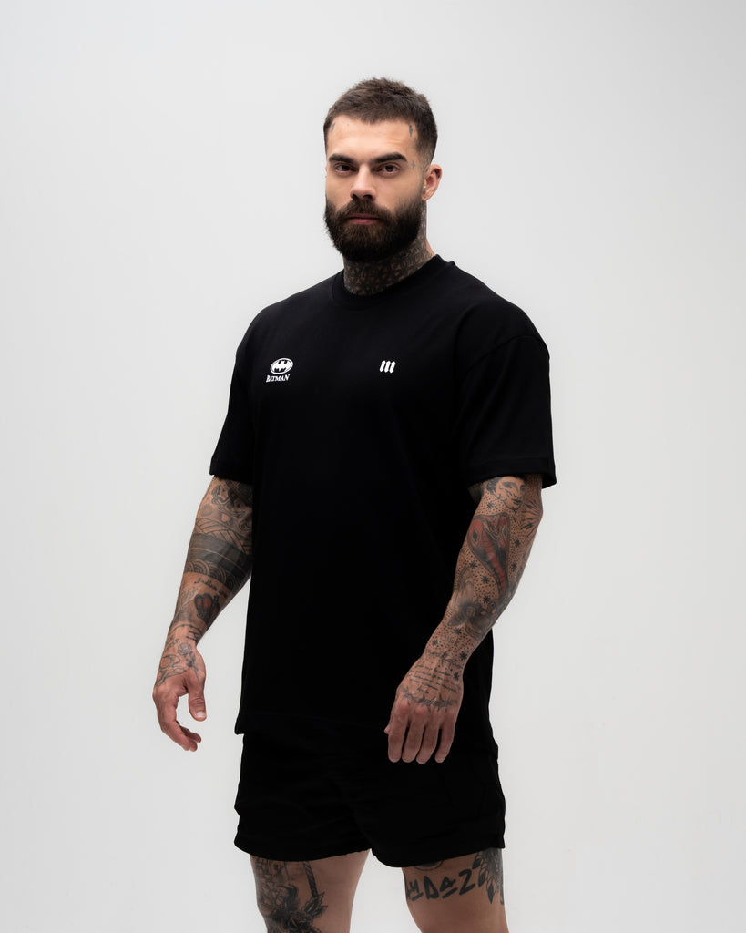 Camiseta <strong>Oversized Heavy </strong>Mith X Batman Defender Preto
