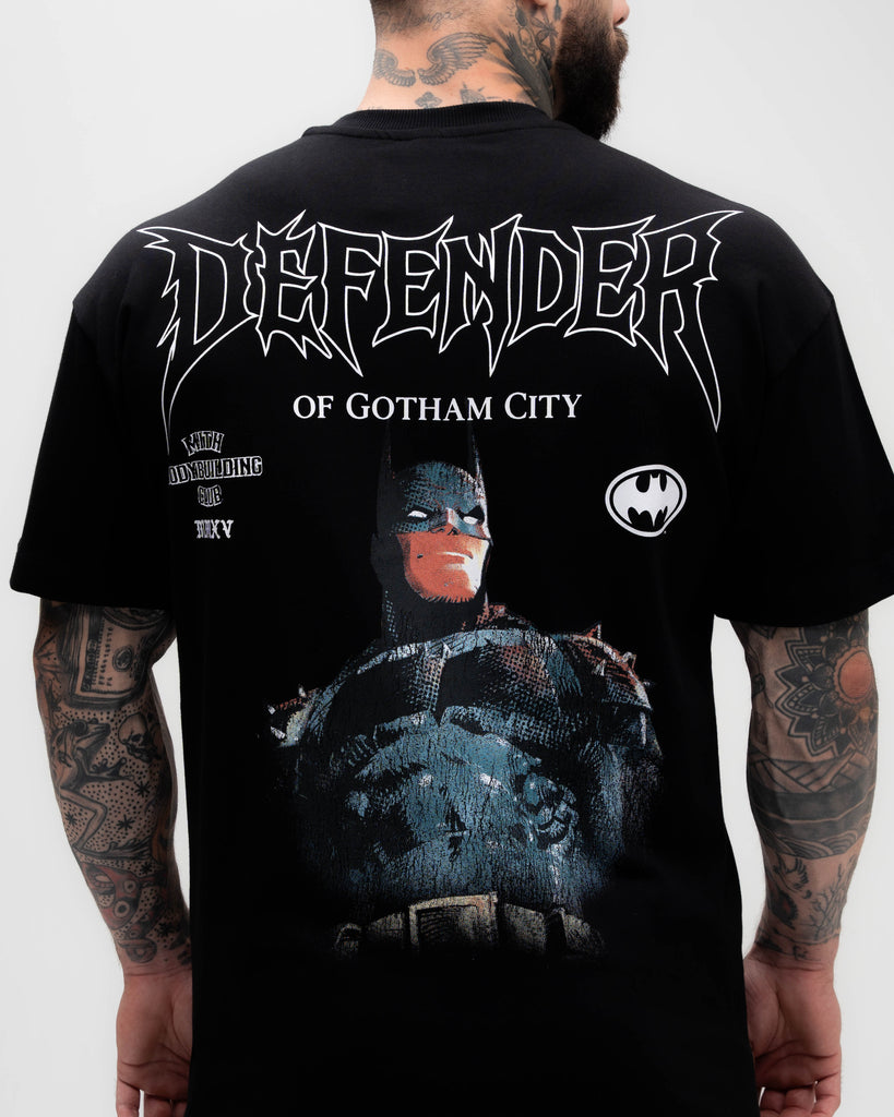 Camiseta <strong>Oversized Heavy </strong>Mith X Batman Defender Preto