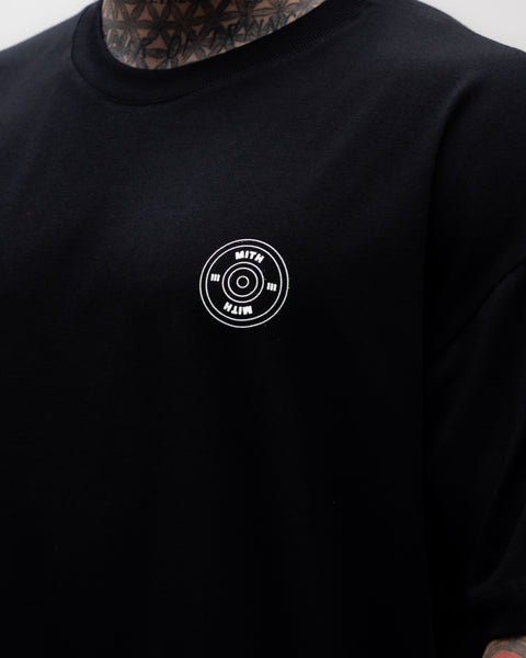 Camiseta Oversized Treino Preta Mith Enquanto Voce Posta