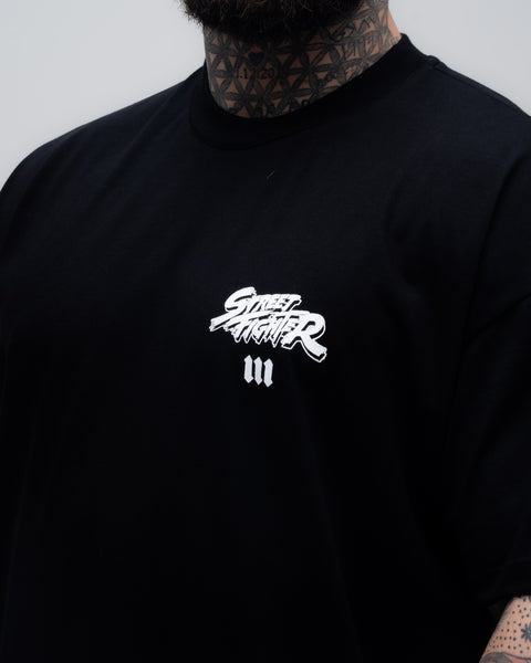 Camiseta Oversized Street Fighter Ken Fight Preto