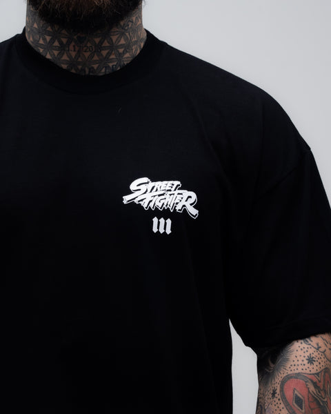 Camiseta Oversized Street Fighter Ken Fight Preto