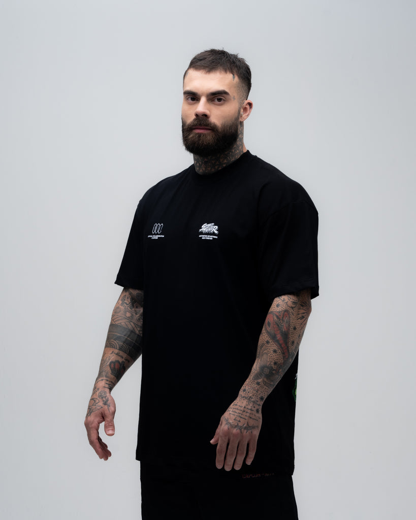 Camiseta Oversized Mith Street Fighter Blanka Brasil Preto