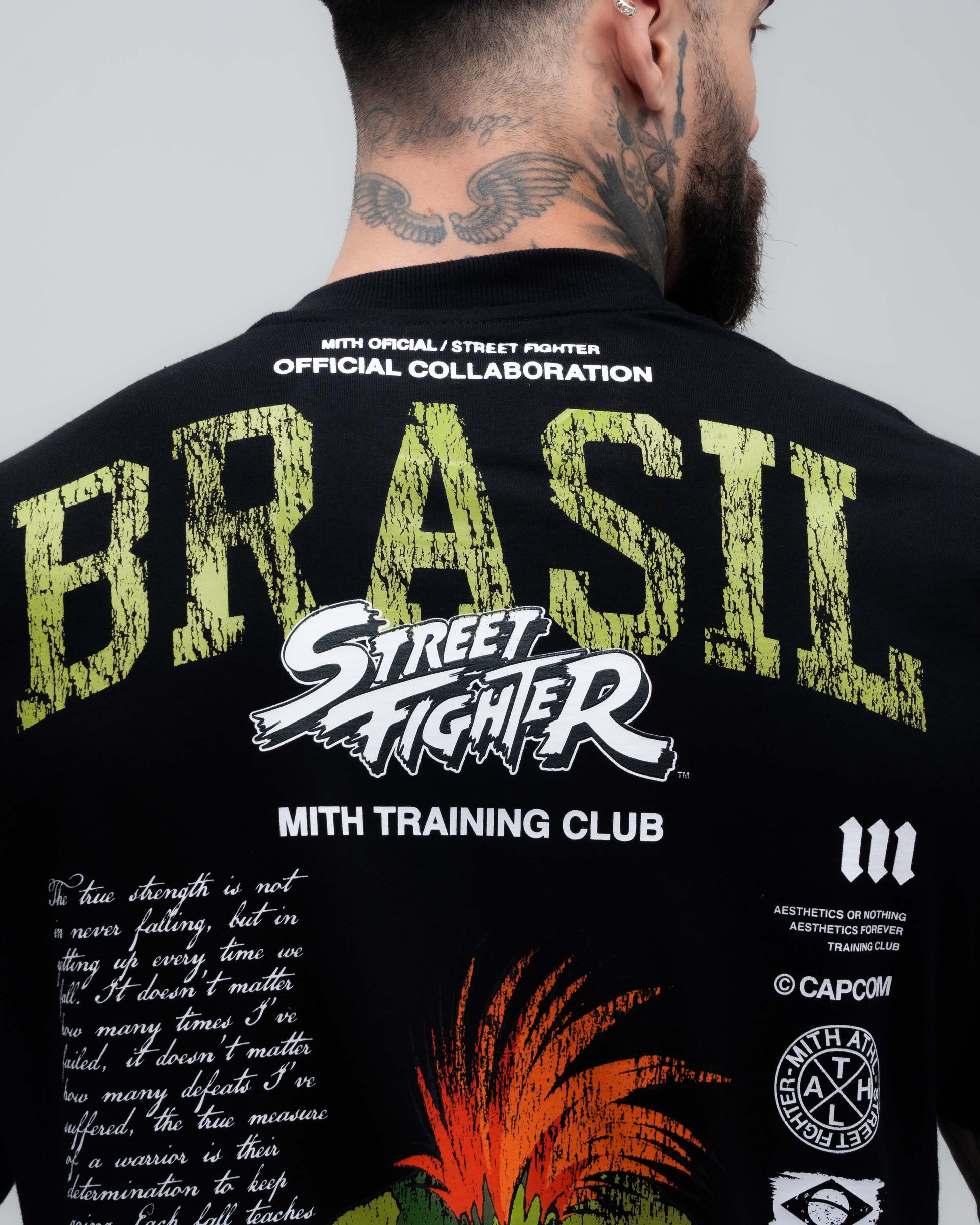 Camiseta Oversized Mith Street Fighter Blanka Brasil Preto