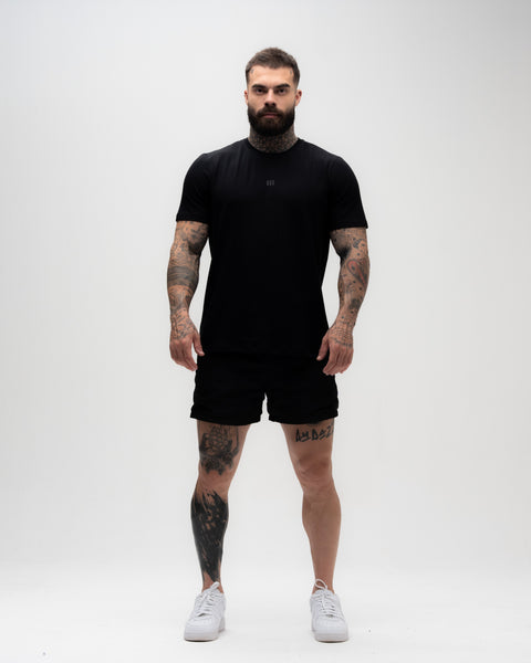 Camiseta Ajustada Logo Lines Preto