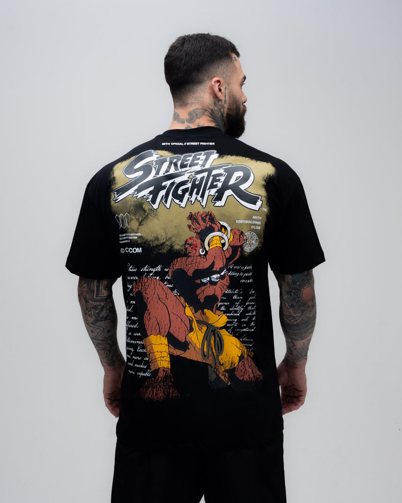Camiseta Oversized Mith Street Fighter Dhalsim Preto