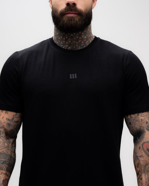 Camiseta Ajustada Logo Lines Preto