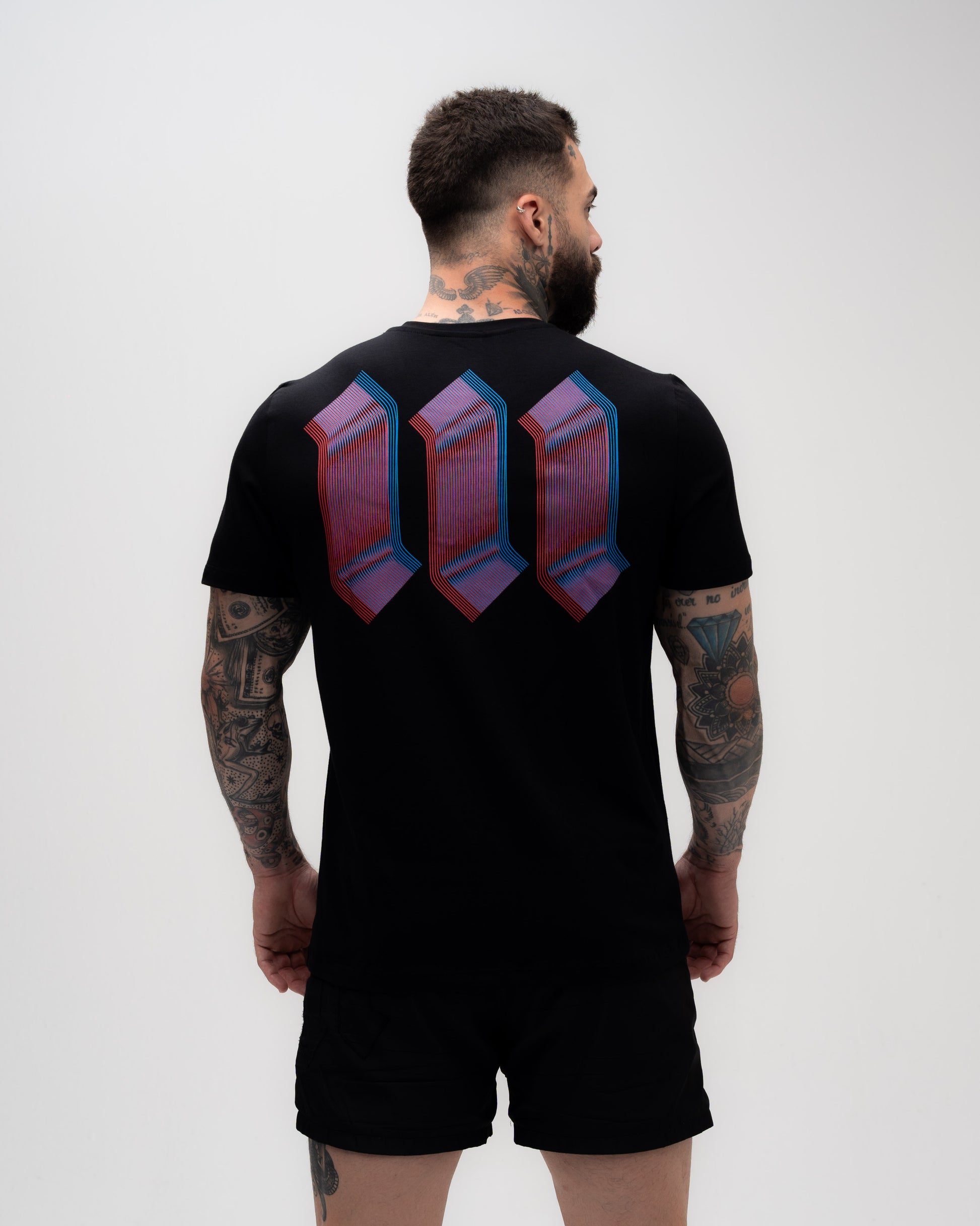 Camiseta Ajustada Logo Lines Preto