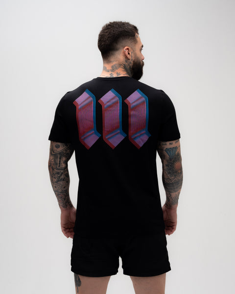 Camiseta Ajustada Logo Lines Preto