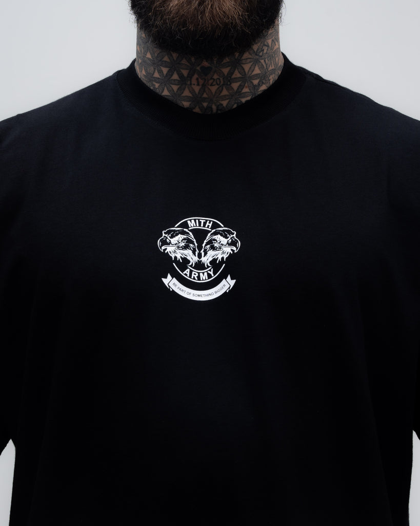 Camiseta Oversized Mith Street Fighter Army Guile Preto