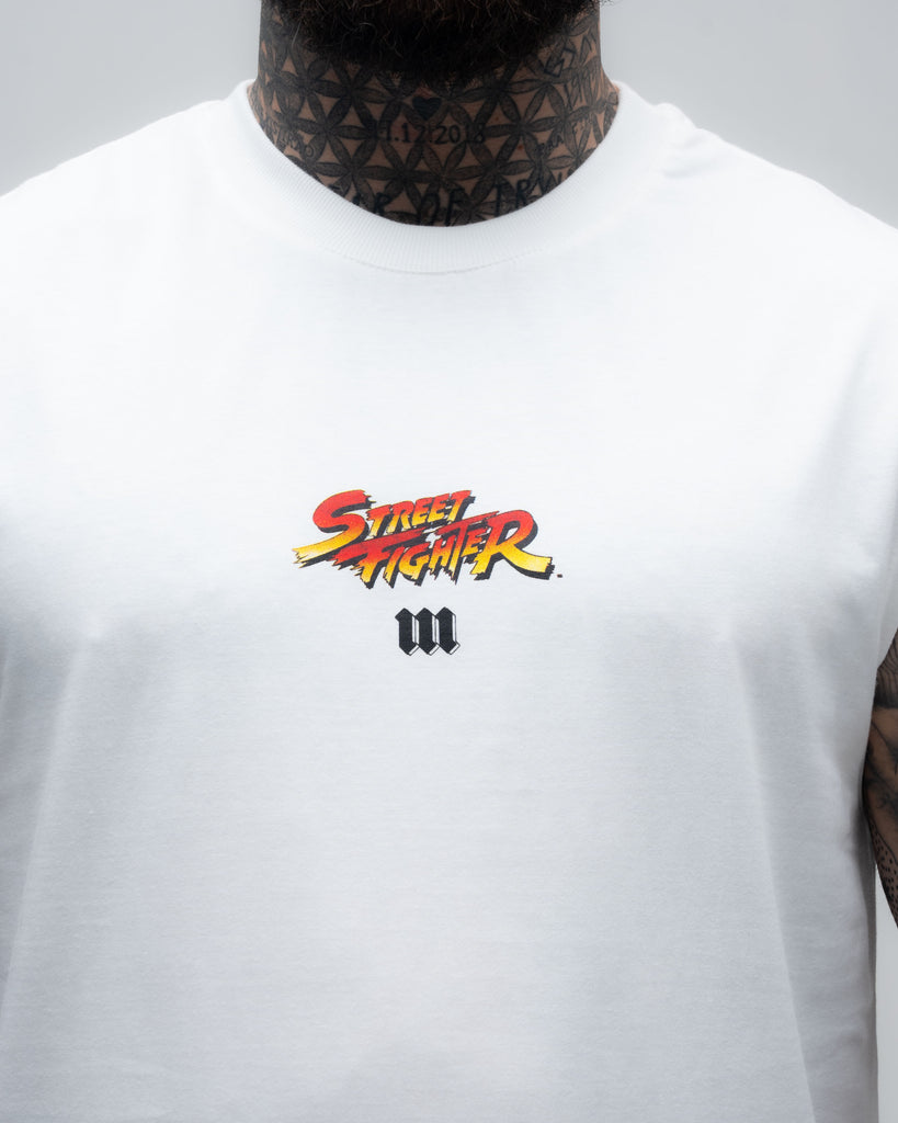 Regata Drop Shoulder Slevelles Mith Street Fighter Logo Line Off White