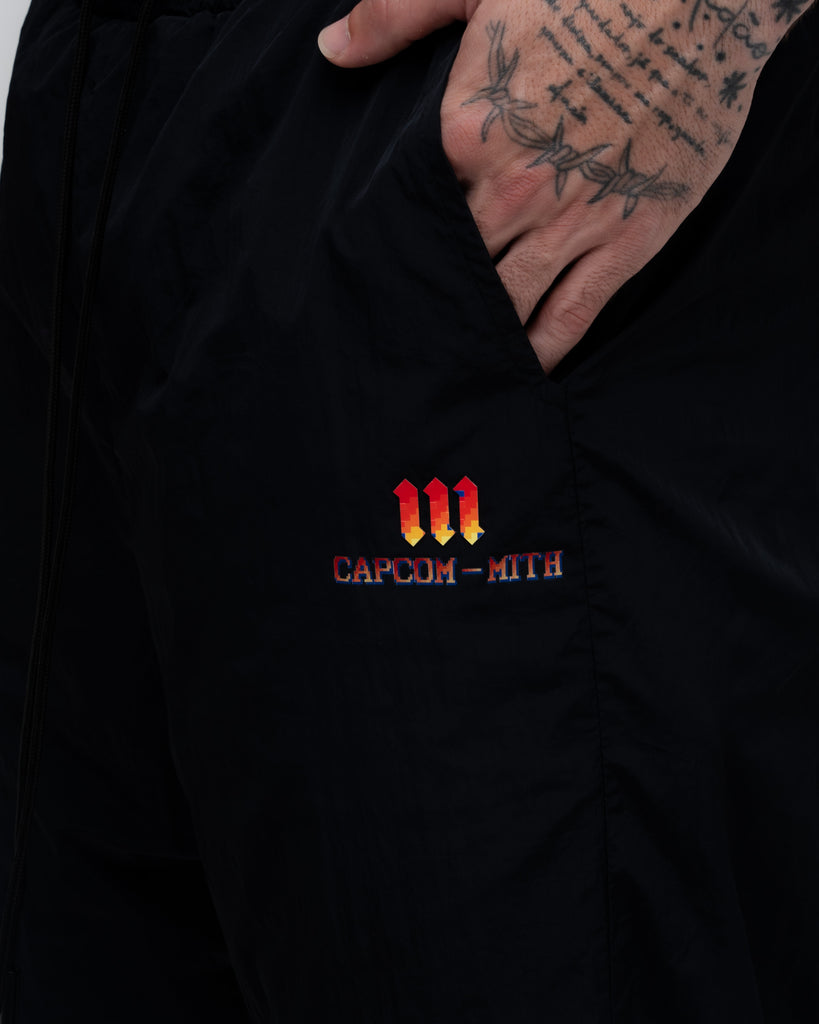 Calça de Tactel Dupla Oversized Mith Street Fighter Preto