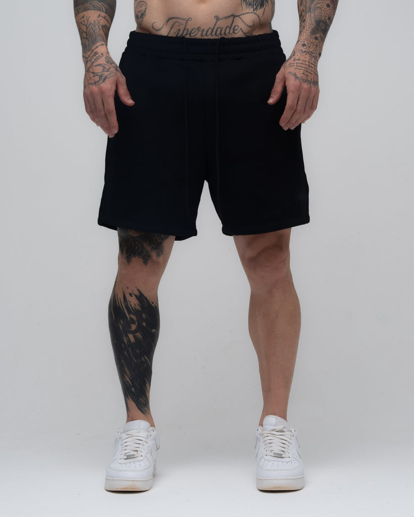 Bermuda de Moletom Mith Nation Logo Preto