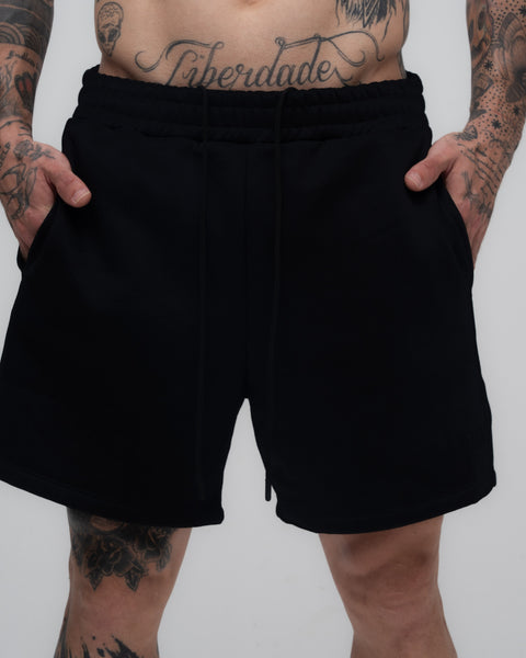 Bermuda de Moletom Mith Nation Logo Preto