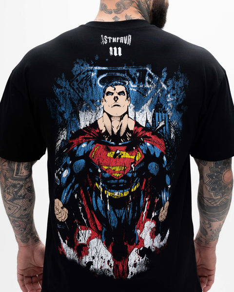 Camiseta <strong>Oversized Treino </strong>Mith X Superman Jump Preto