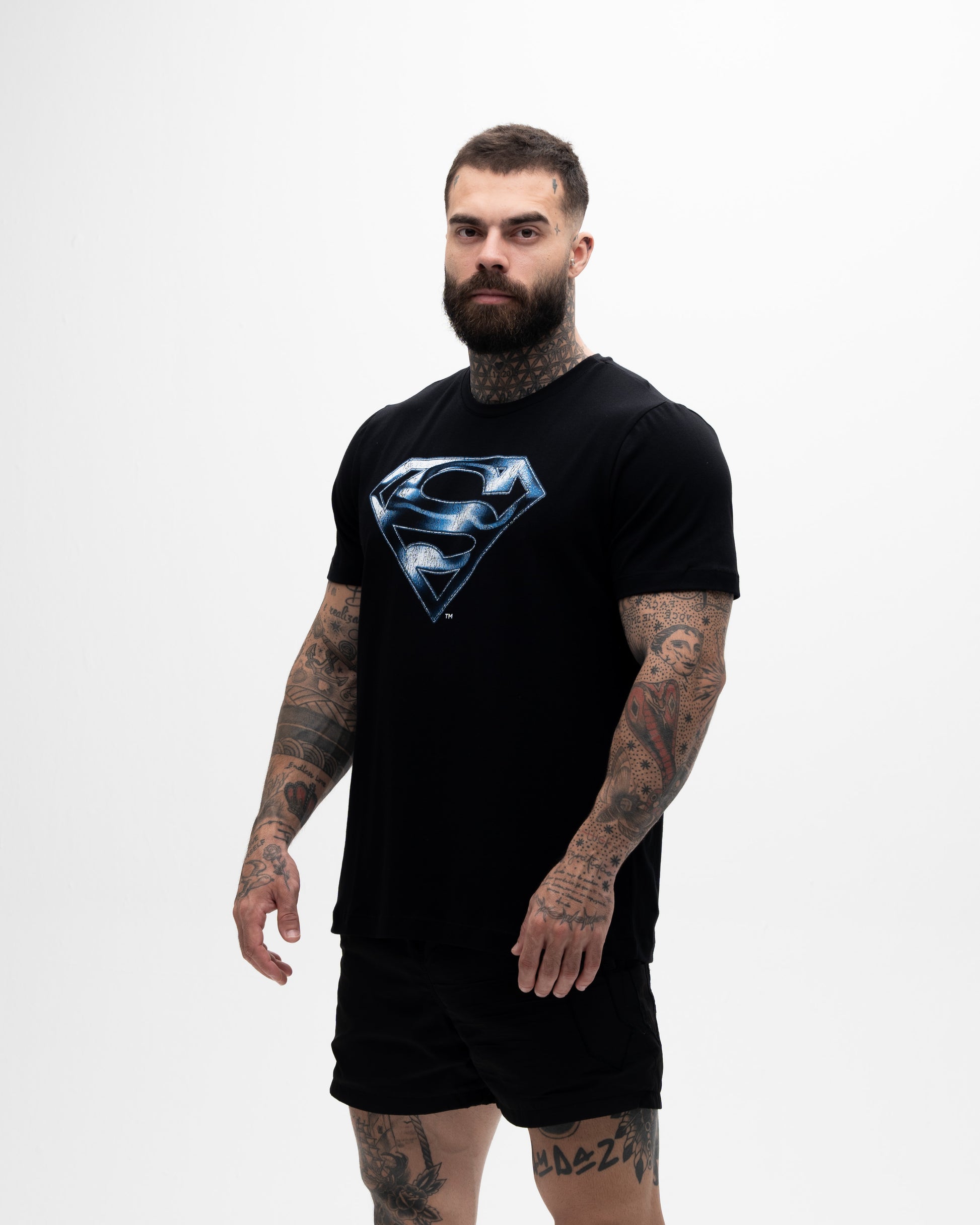 Camiseta <strong>Regular </strong>Mith X Superman Metal Preto