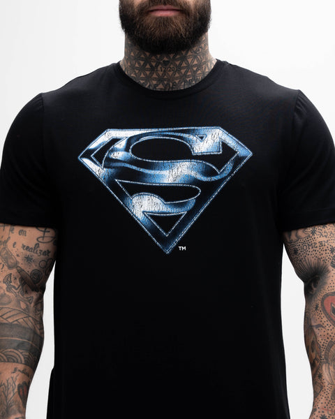 Camiseta <strong>Regular </strong>Mith X Superman Metal Preto